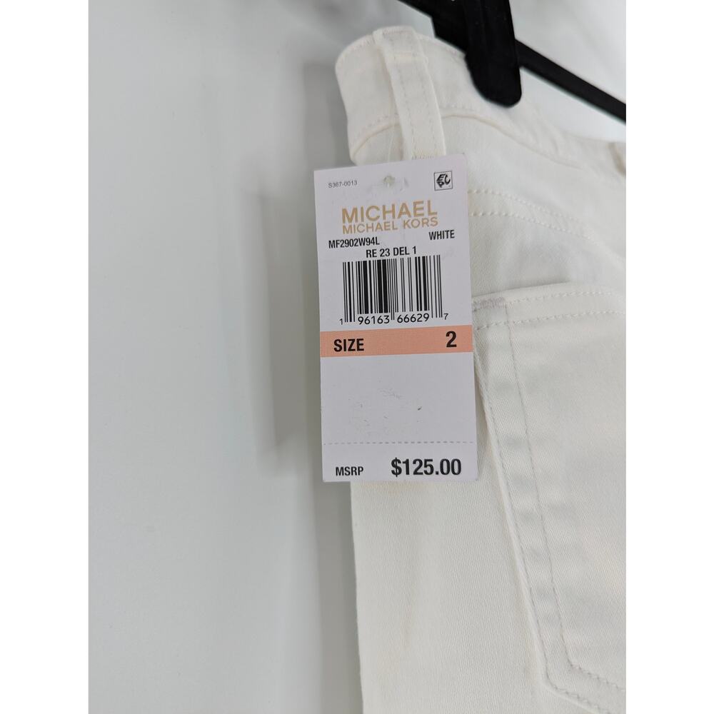 Michael Kors White Selma Button Hem Bootcut Jeans - Picture 3 of 10